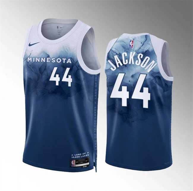 Men%27s Minnesota Timberwolves #44 Justin Jackson Blue 2023-24 City Edition Stitched Jersey Dzhi
